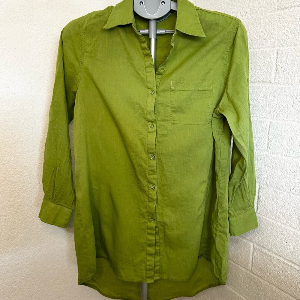 St Patricks Day, Summer, Resort Wear Green Cotton Button Shirt|True Destinations